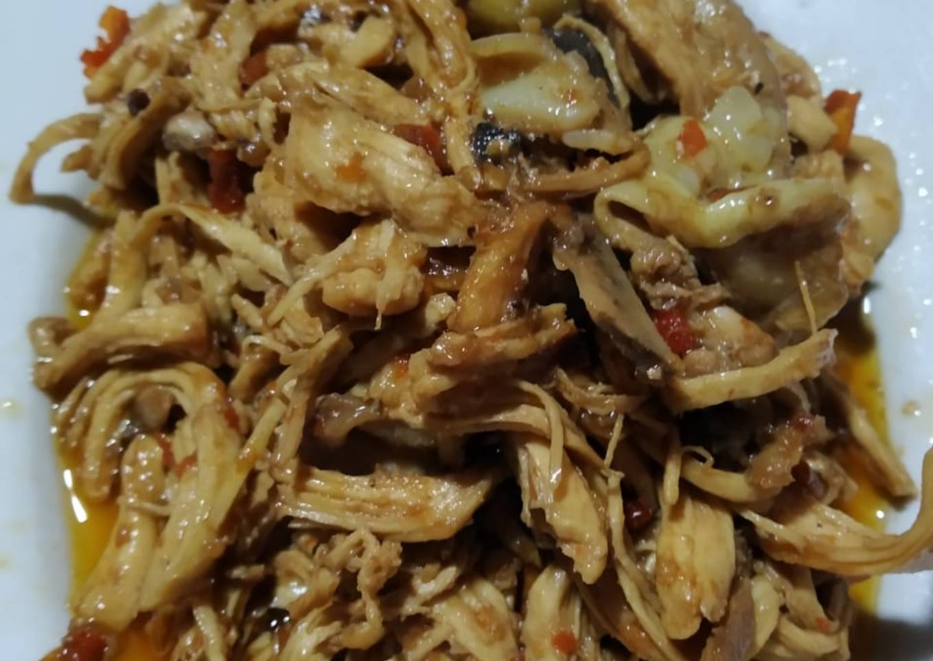 Daun ayam cincang untuk isian ciring