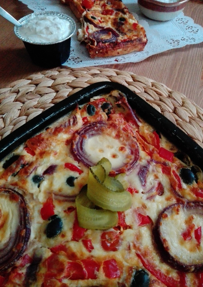 Una foto de Quiche griego sin masa