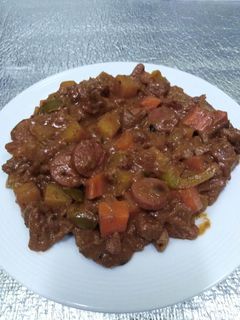 A picture of Beef Caldereta/Menudo 😋 Pinoy Dish.