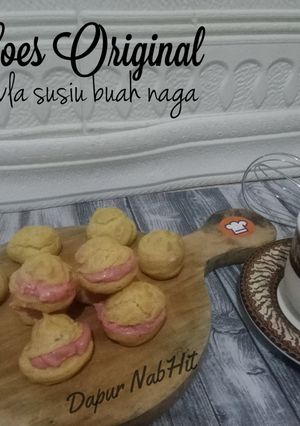 Foto resep Soes Original (isi vla susu buah naga)