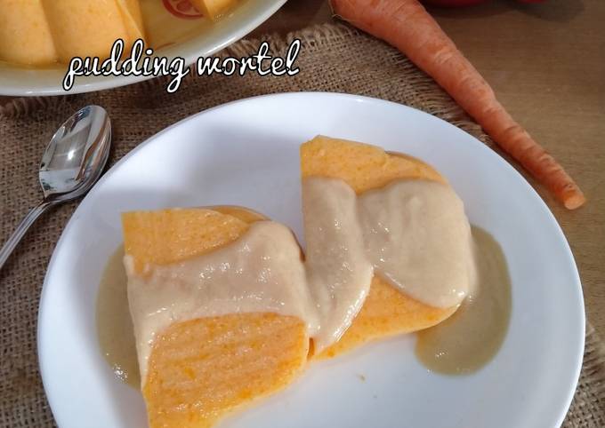 Cara membuat Pudding Wortel Vla Karamel