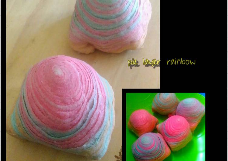 Resep Pie Layer Rainbow, Enak