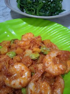 Foto resep Udang balado kentang Pete