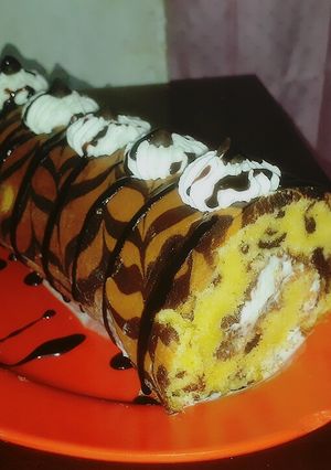 Foto resep Bolu Gulung batik coklat pake OTANG (oven tangkring)