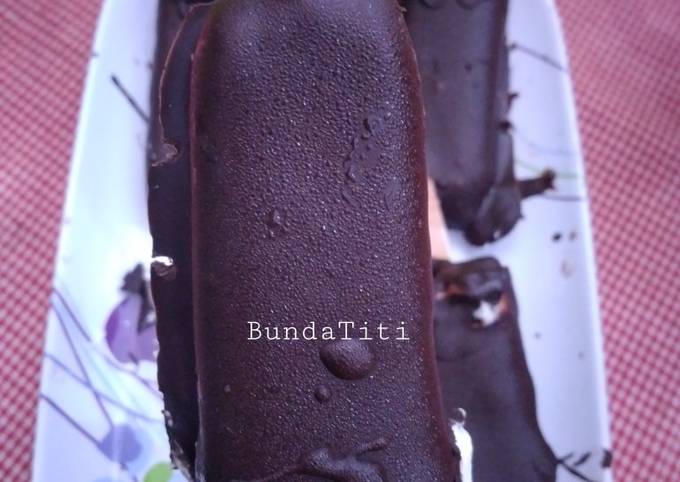 Bagaimana Membuat 624.Eskrim Coklat Stik Homemade Anti Gagal