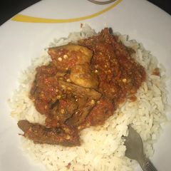 A picture of Peppered Kpanla Stew.