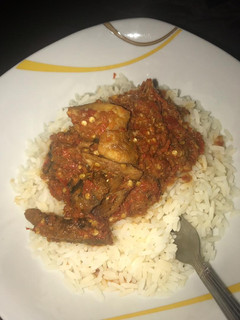 A picture of Peppered Kpanla Stew.