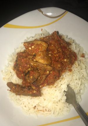A picture of Peppered Kpanla Stew.