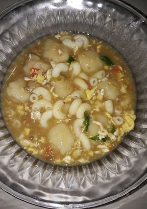 Foto resep Cilok makaroni telur berkuah pedassss