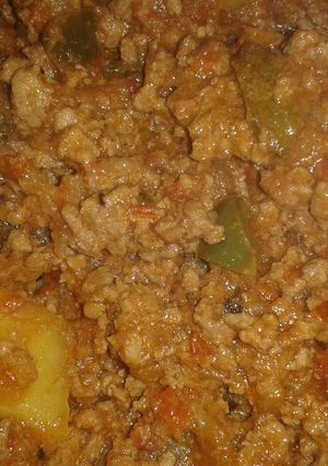 A picture of Mince meat & Potato Curry.