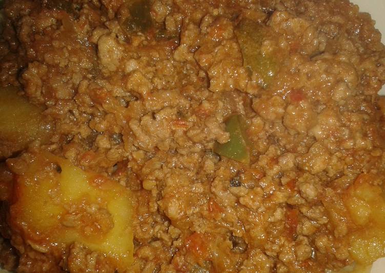 Step-by-Step Guide to Make Mince meat &amp; Potato Curry