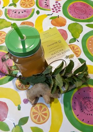 Foto principal de Infusión de té matcha, menta y jengibre