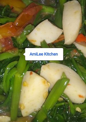 Foto resep Tumis Kangkung Baso Ikan saus Tiram