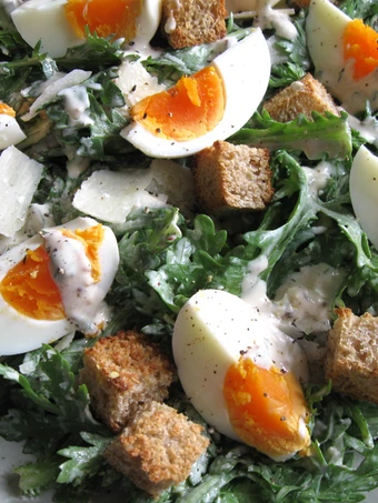 Recipe Shungiku (Edible Chrysanthemum) Caesar Salad the Delicious Really delicious