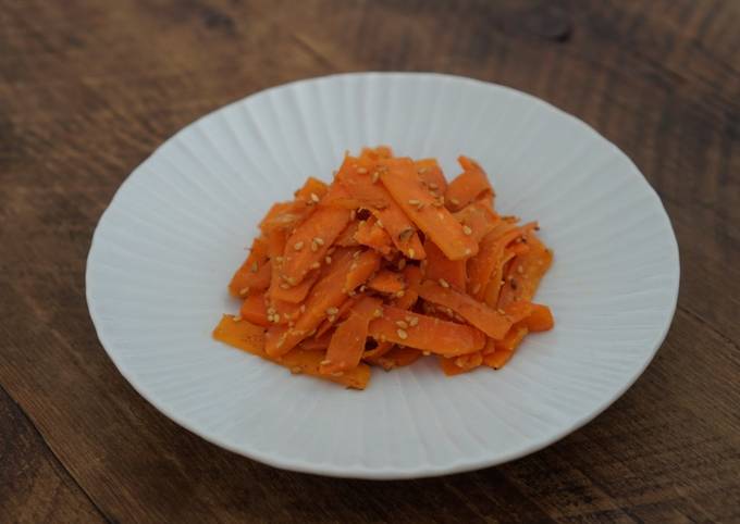 Carrot Gomamiso Kinnpira - Japanese #vegan recipe main photo