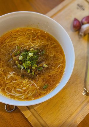 Hình của món Mì bò thố thái lan phiên bản e bé - ăn dặm.