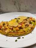 Desayuno: Arepa santandereana con huevos pericos y aguacate 🥑