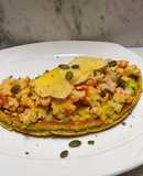 Desayuno: Arepa santandereana con huevos pericos y aguacate 🥑