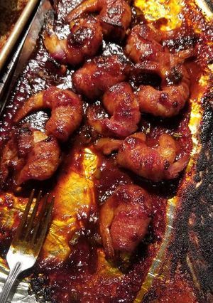A picture of BBQ Bacon Wrapped Shrimp.