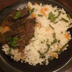A picture of Vegetable rice with liver #weeklyjikonichallenge#.