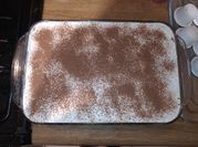 Una foto de tiramisú con queso philadelphia sin huevo