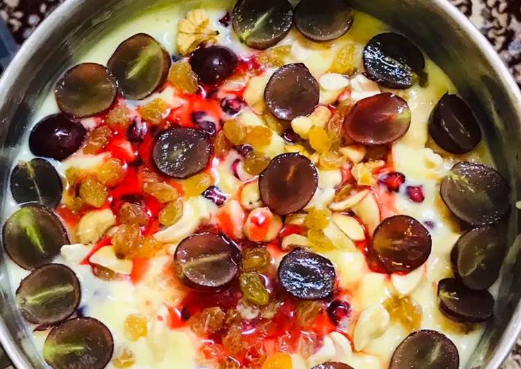 Step-by-Step Guide to Make Favorite Fruits custard dessert