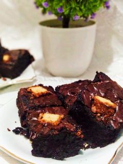 Foto resep Brownies Shiny Crust Topping Beng-beng