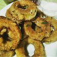 Onion ring with melted cheese