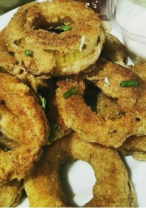 Foto resep Onion ring with melted cheese