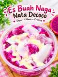 Es Buah Naga Nata de Coco, Segarnya Bikin Nagih