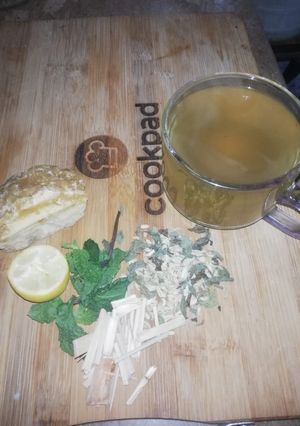 A picture of Jaggery lime tea.