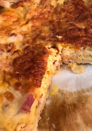 Una foto de Quiche de bacon con verduras