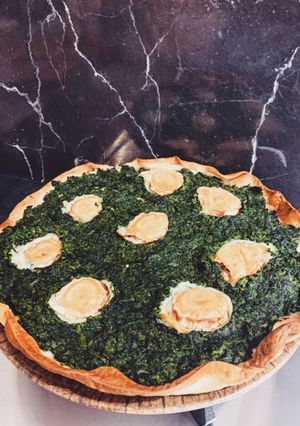 Une photo de Tarte épinard chèvre