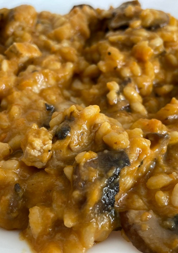 Una foto de Arroz meloso de setas
