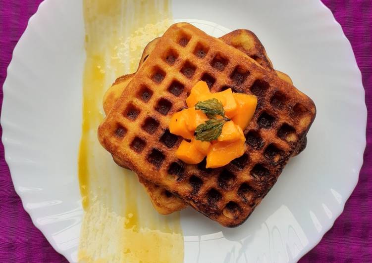 Simple Way to Prepare Speedy Mango Waffles