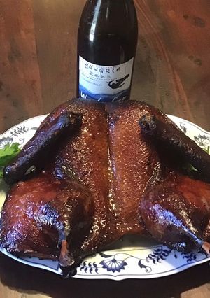 A picture of California Farm Tea Smoked Whole Duck.