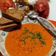 Vöröslencse- krémleves paprikával (vegán)