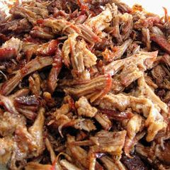A picture of Pulled Pork with Strawberry Chipotle Sauce.