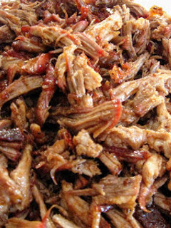 A picture of Pulled Pork with Strawberry Chipotle Sauce.