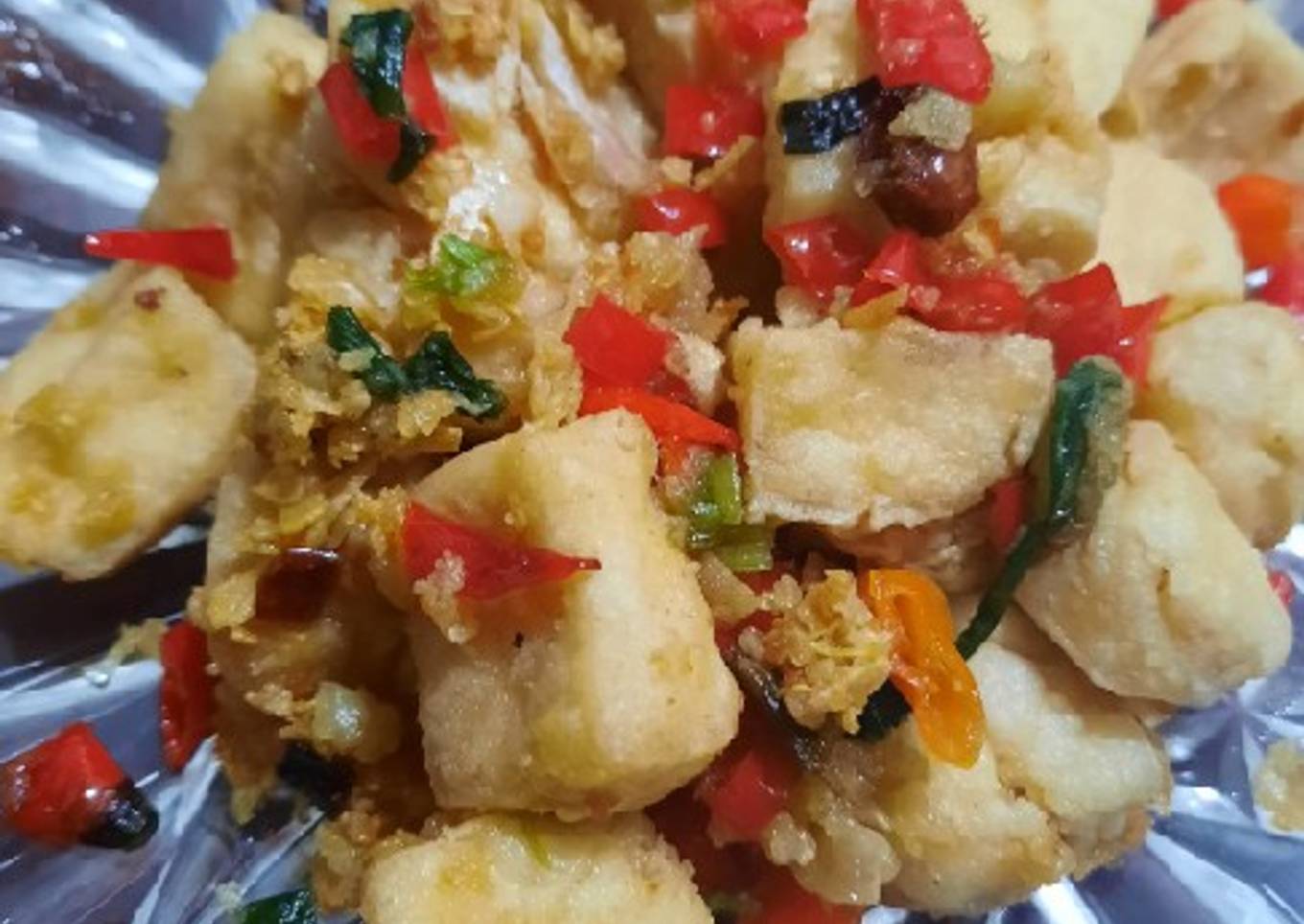 Tahu Goreng Pedas Tumis Bawang Putih