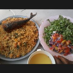 A picture of Dambun couscous da lettuce da kifi #kanostate.