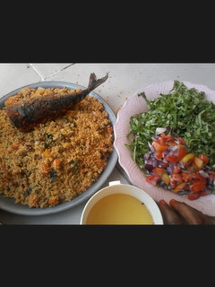 A picture of Dambun couscous da lettuce da kifi #kanostate.