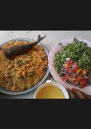 A picture of Dambun couscous da lettuce da kifi #kanostate.