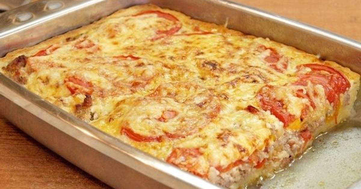 Рецепт открытого мясного пирога из картофельного теста