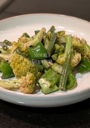 A picture of Stir fried greens with herbs.