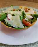 Diferente manera de servir una ensalada