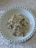 Risotto con cuori e fegatini di pollo