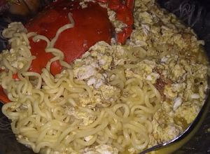 Foto resep Mie kuah kepiting pedas
