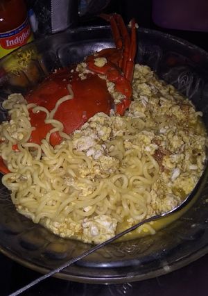 Foto resep Mie kuah kepiting pedas