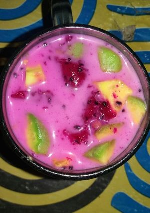 Foto resep Es alpokad buah naga